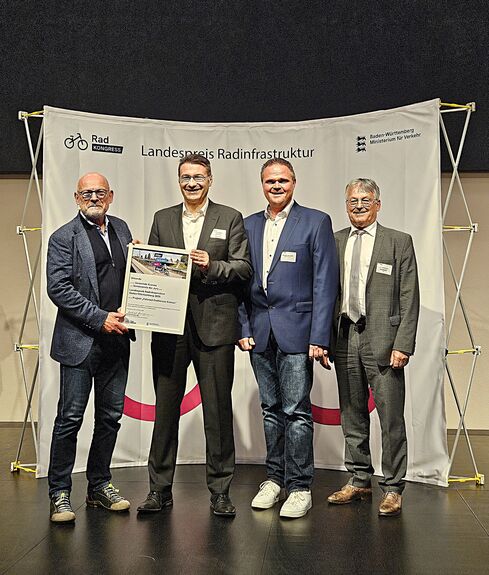 Hohe Auszeichnung für Kronauer Fahrrad-Drehkreuz - Landespreis Radinfrastruktur geht nach Kronau